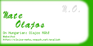 mate olajos business card
